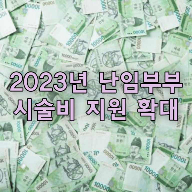 2023년 난임부부 시술비 지원