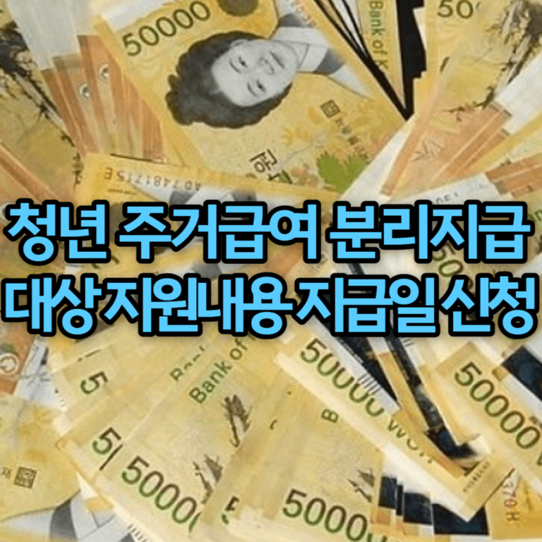 청년 주거급여 분리지급