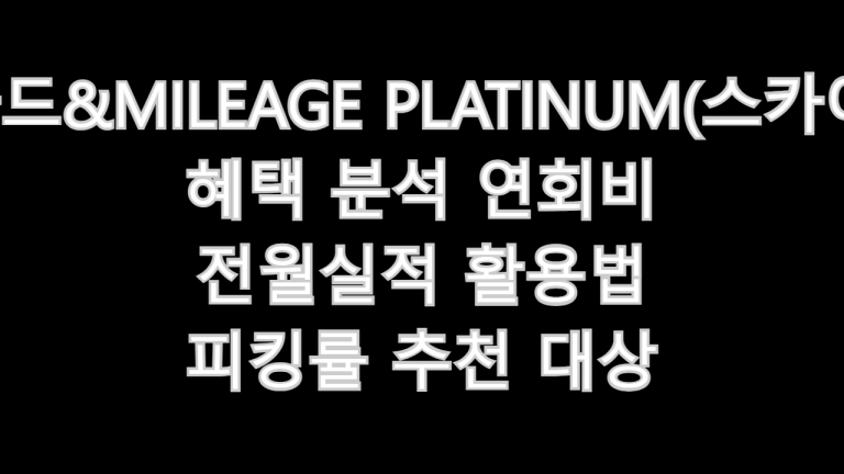 삼성카드 & MILEAGE PLATINUM (스카이패스)
