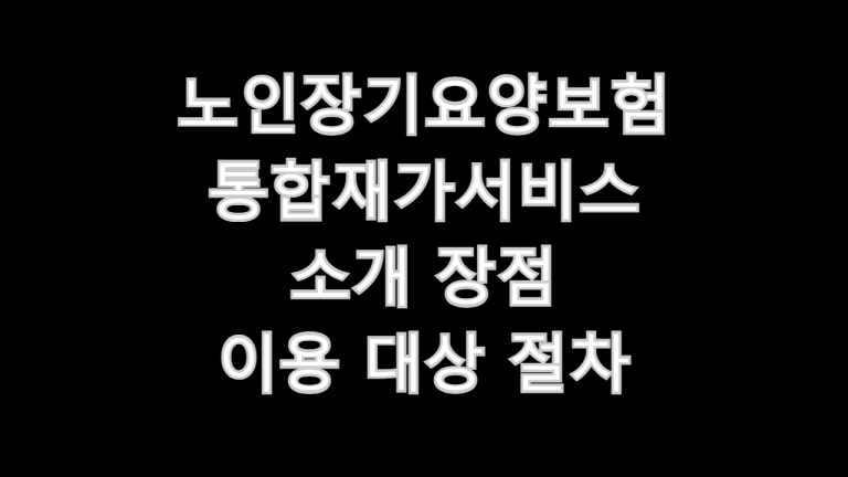 노인장기요양보험 통합재가서비스