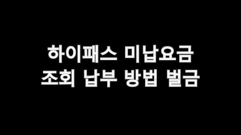 하이패스 미납요금