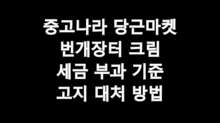 중고나라 당근마켓 번개장터 크림 세금