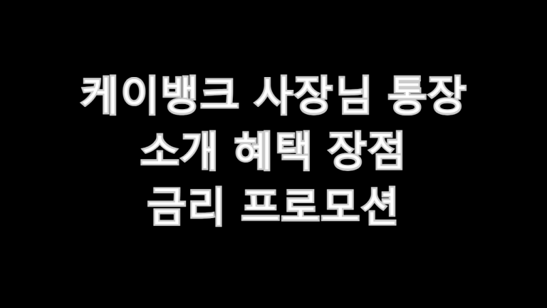 케이뱅크 사장님 통장