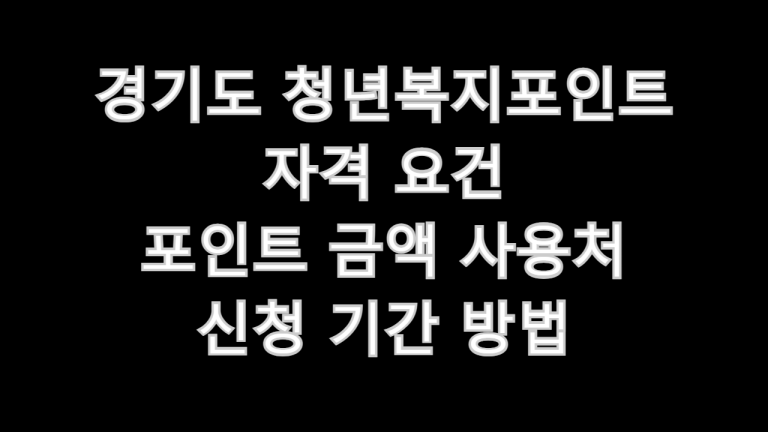 경기도 청년복지포인트