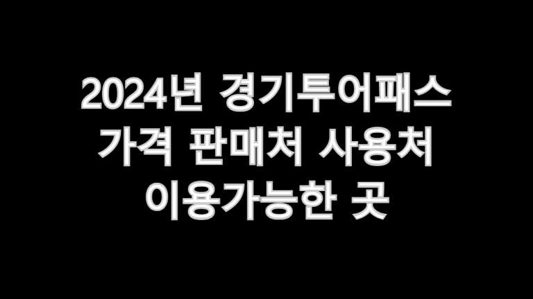 2024년 경기투어패스