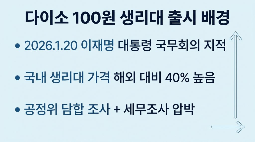 다이소 100원 생리대