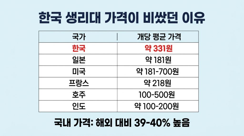 다이소 100원 생리대