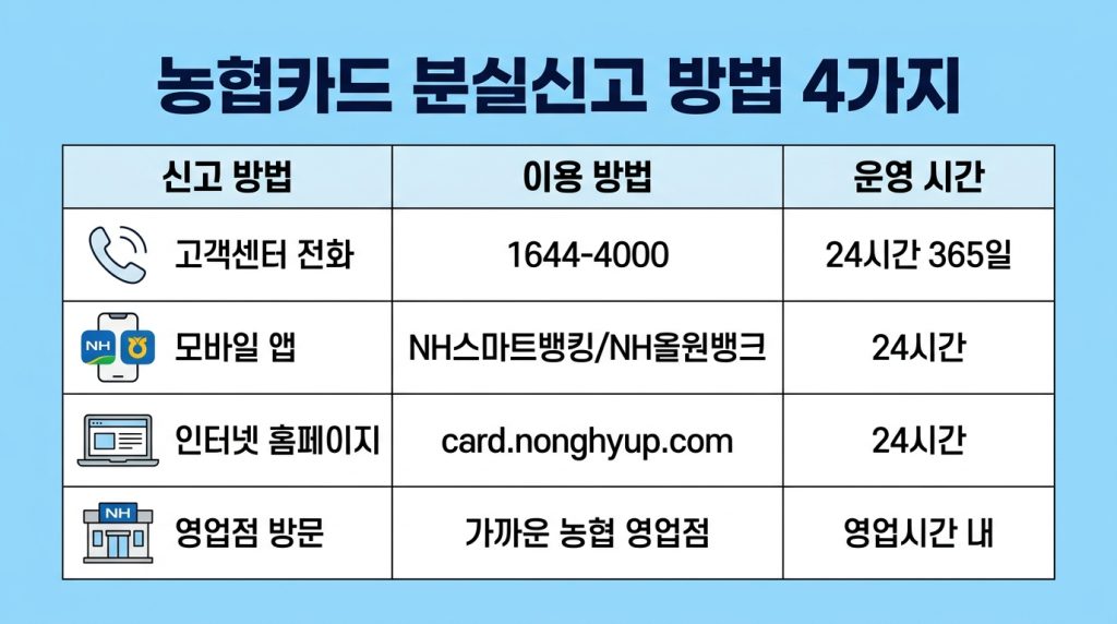 농협카드 분실신고