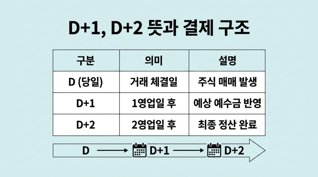 주식예수금 D+1, D+2
