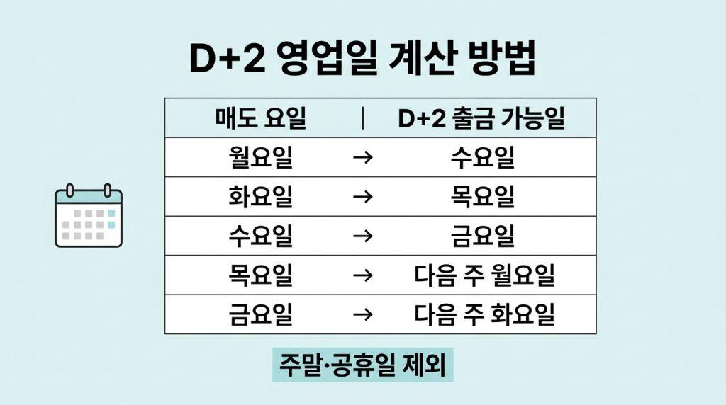 주식예수금 D+1, D+2