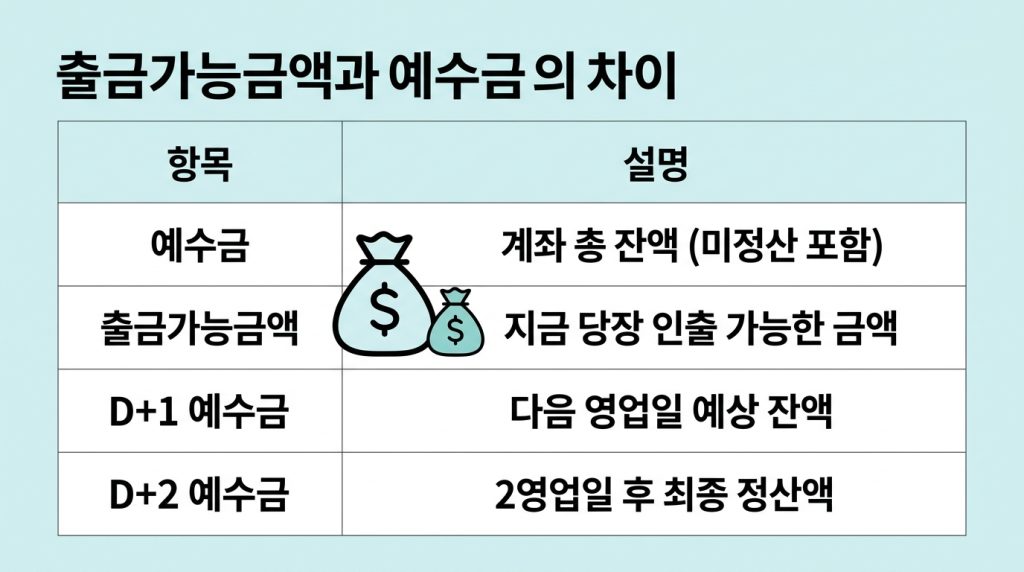 주식예수금 D+1, D+2