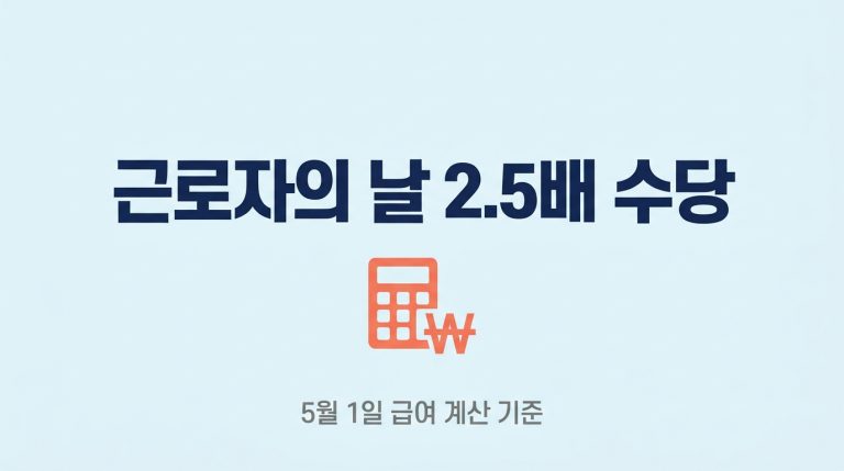 노동절 2.5배 수당 계산 방법 기준