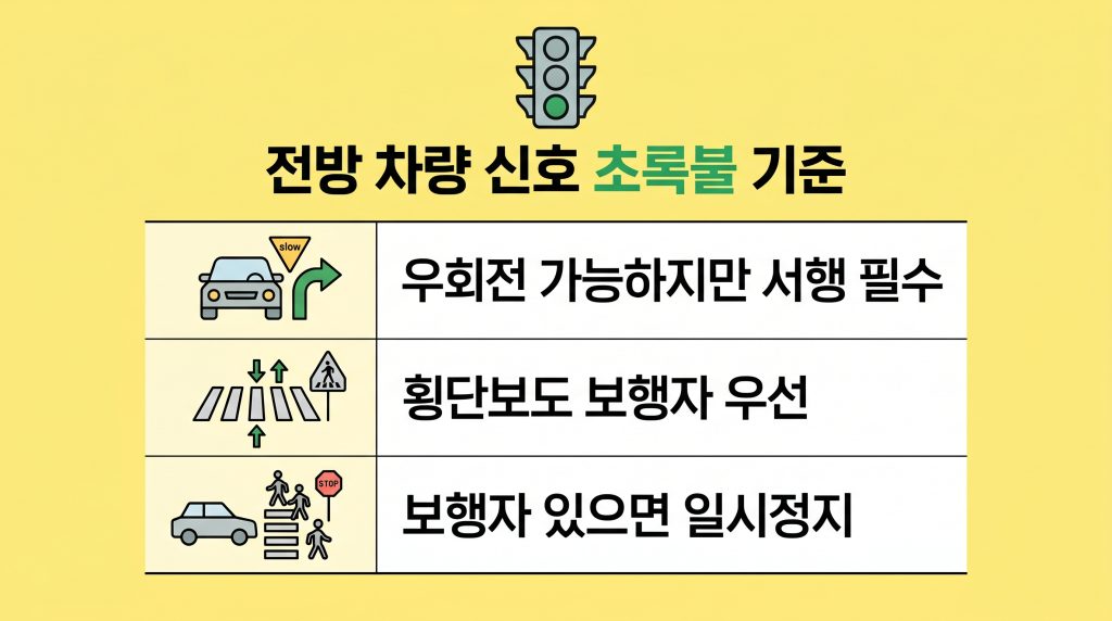 보행자 신호 우회전 단속 상황별 기준