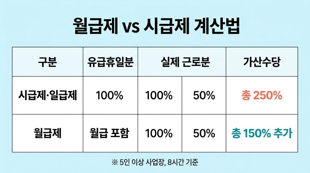 노동절 2.5배 수당 계산 방법 기준
