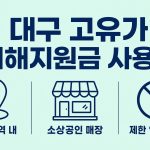 대구 고유가 피해지원금 사용처