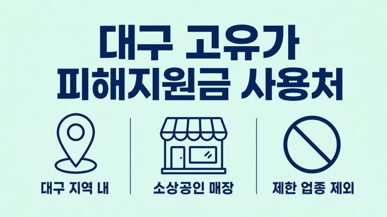 대구 고유가 피해지원금 사용처