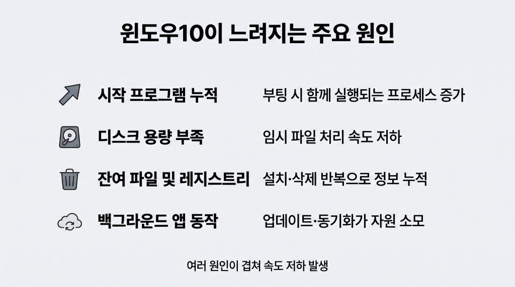 윈도우10 느려졌을때