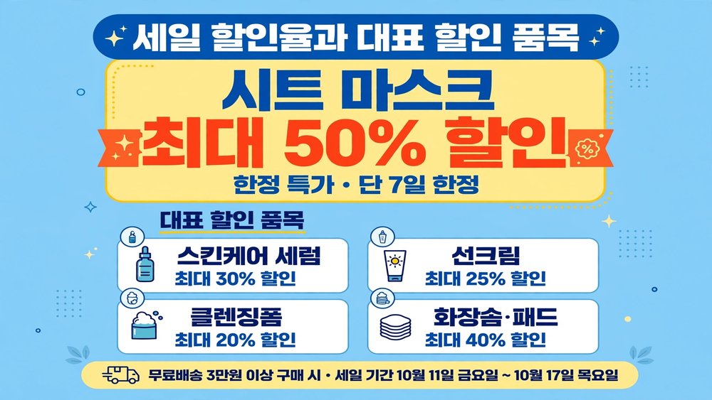세일 할인율과 대표 할인 품목