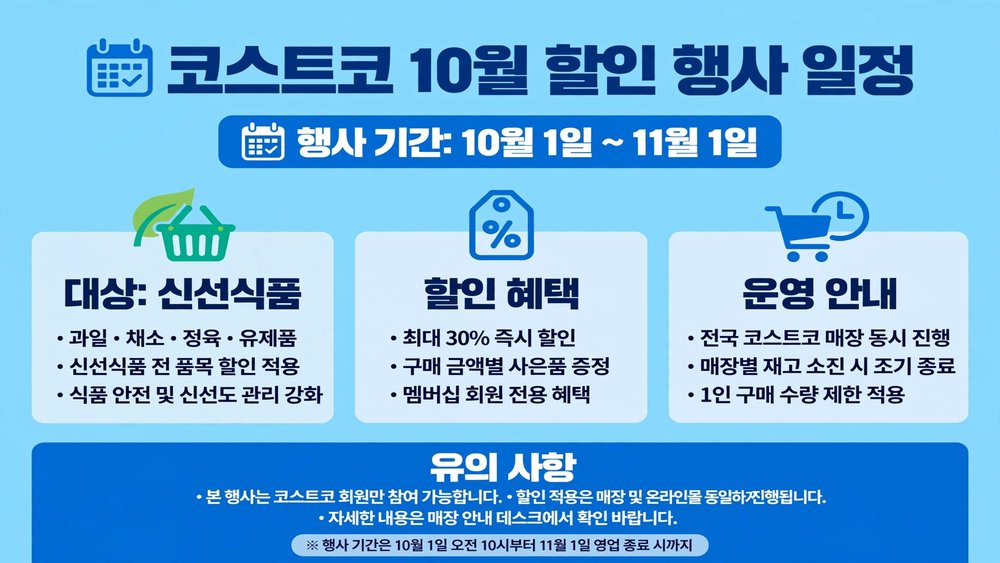 코스트코 10월 할인 행사 일정