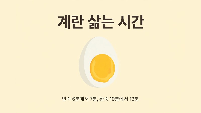 계란 삶는 시간 반숙 6분 완숙 12분 비결