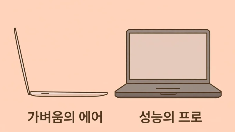 맥북 에어와 프로 비교