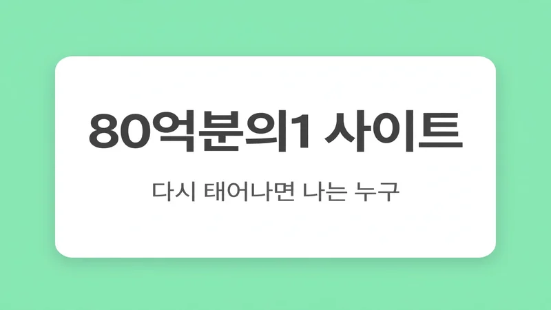 80억분의1 사이트