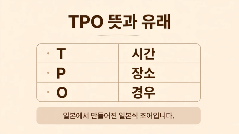 TPO 뜻과 유래