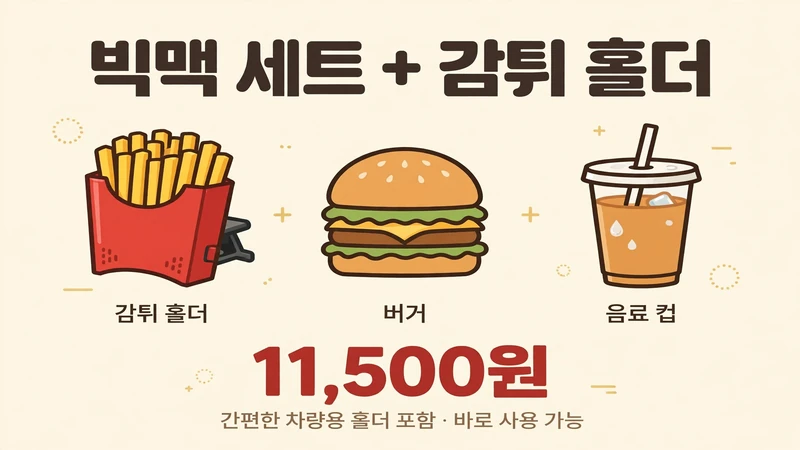 빅맥 세트와 감튀 홀더 11500원