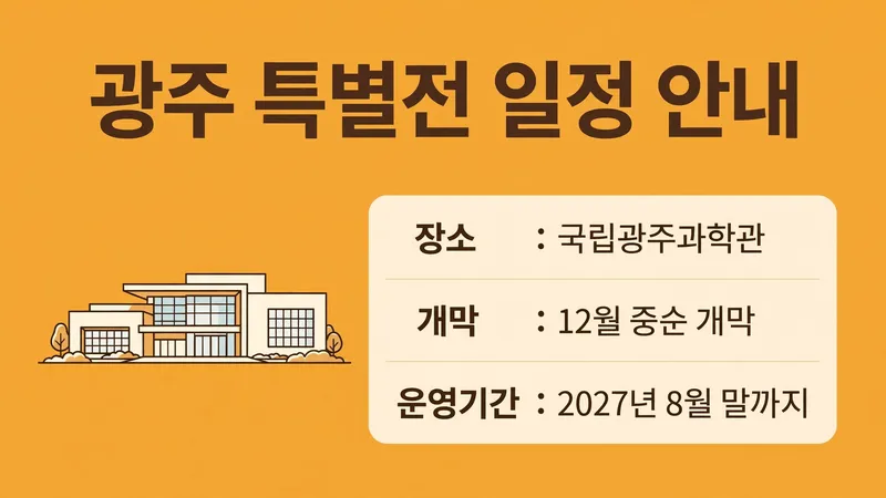 국립광주과학관 12월 중순 개막 2027년 8월 말까지
