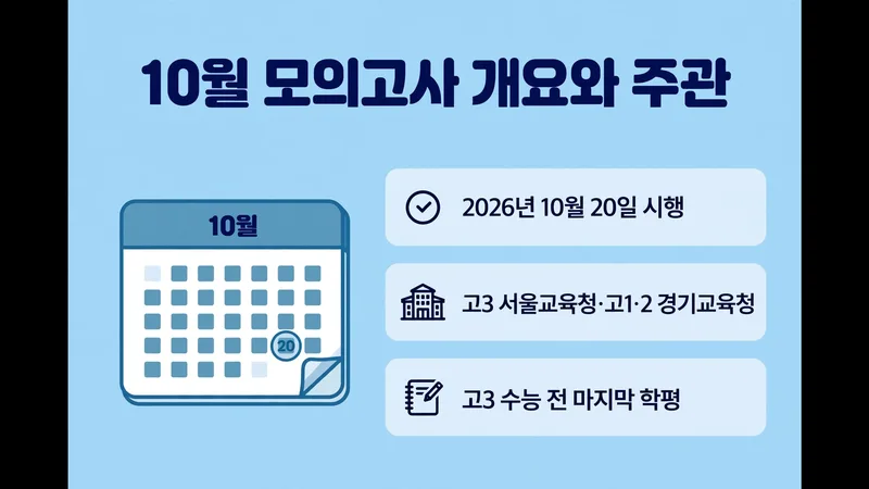 10월 모의고사 개요와 주관 교육청 안내
