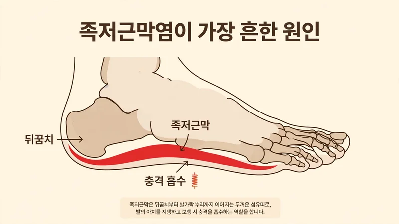 족저근막염이 가장 흔한 원인