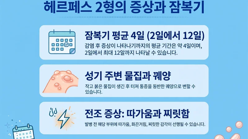 헤르페스 2형의 증상과 잠복기