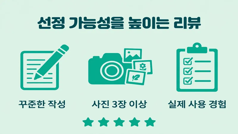 선정 가능성을 높이는 리뷰 활동