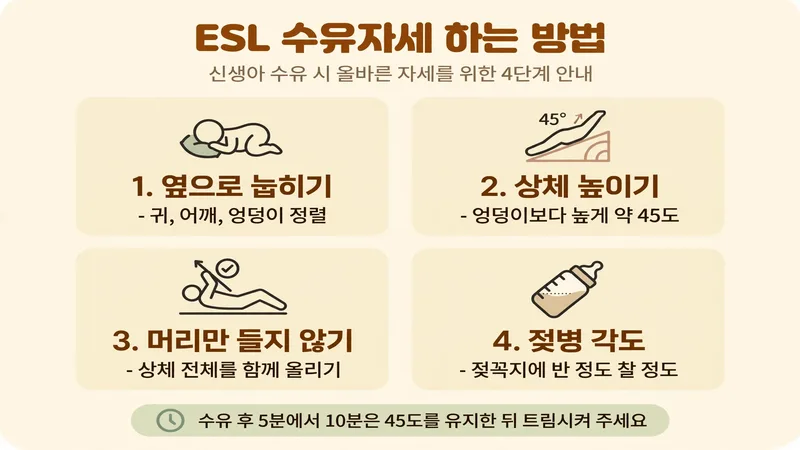esl수유자세 하는 방법 4단계