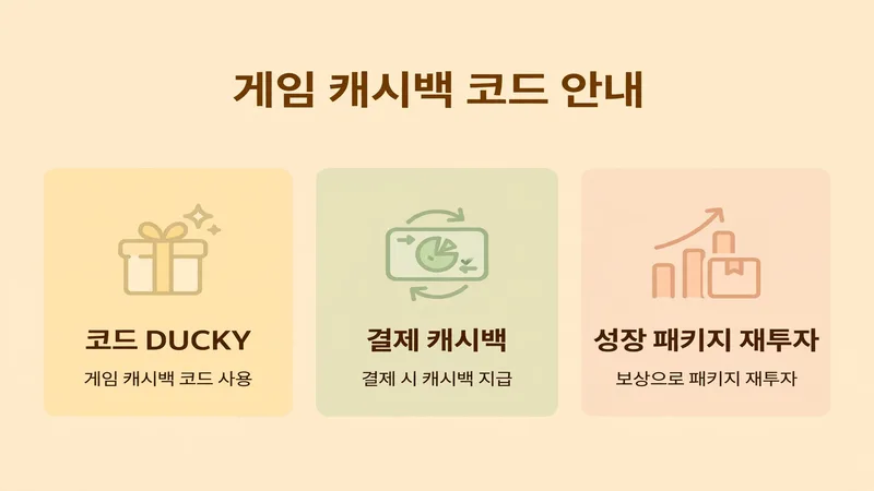 리딤 코드 DUCKY 캐시백