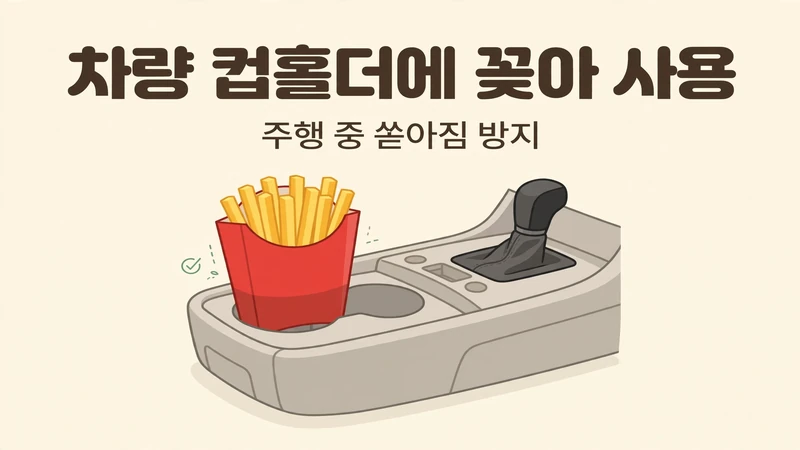 차량 컵홀더에 꽂아 사용, 주행 중 쏟아짐 방지
