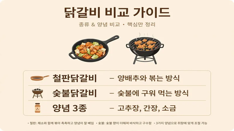 철판닭갈비 숯불닭갈비 양념 3종