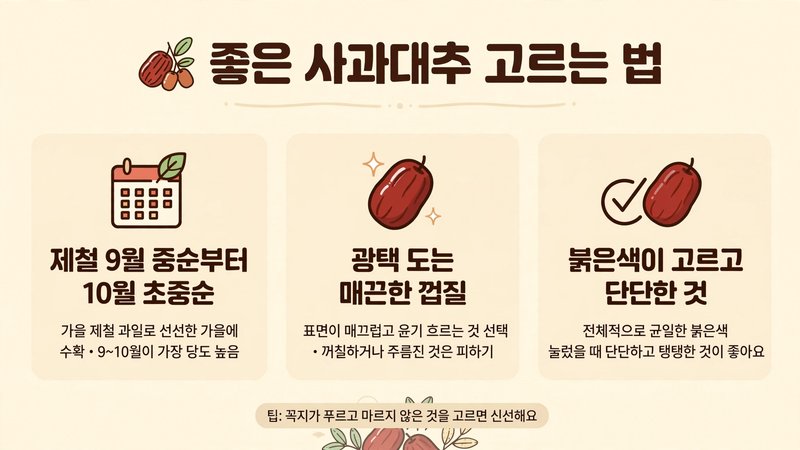 좋은 사과대추 고르는 법