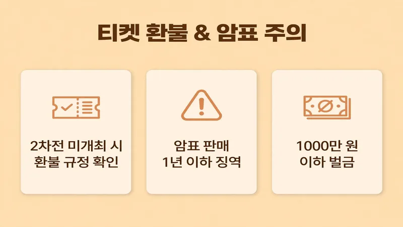 조기 종료 시 환불과 암표 주의
