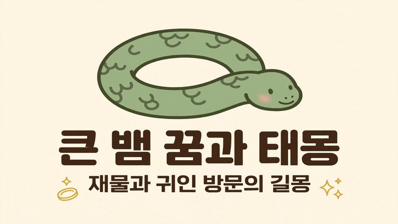 큰 뱀 꿈과 태몽 해몽 설명 이미지