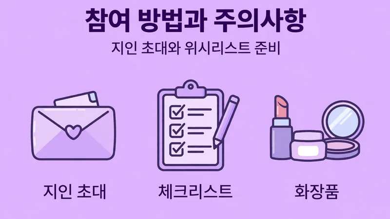 참여 방법과 주의사항, 지인 초대와 위시리스트 준비