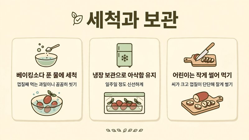 세척과 보관, 먹는 방법
