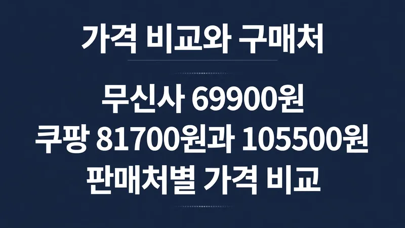 가격 비교와 구매처, 무신사 69900원 쿠팡 판매처별 가격