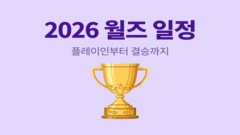 2026 월즈 일정 플레이인부터 결승까지 썸네일