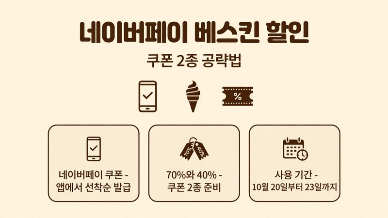 네이버페이 베스킨 할인, 쿠폰 2종 공략법