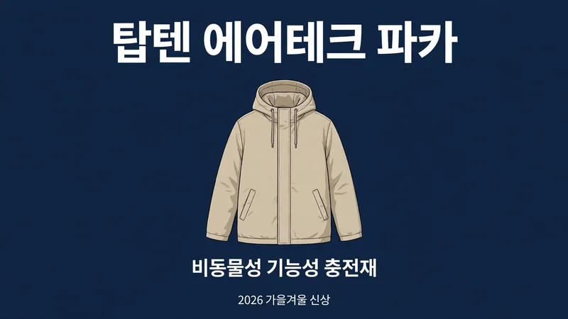 탑텐 에어테크 파카, 비동물성 기능성 충전재 2026 FW 신상