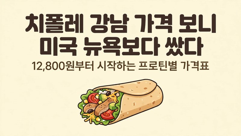 치폴레 강남 가격 보니 미국 뉴욕보다 쌌다