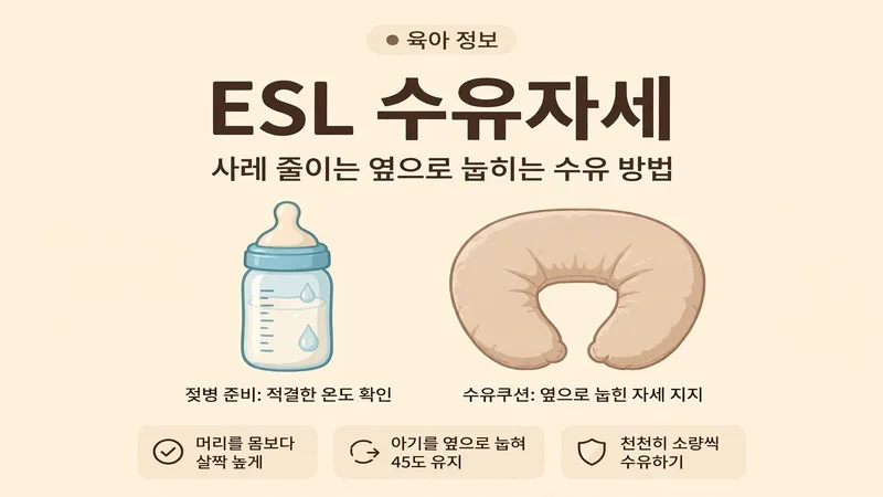 esl수유자세 사레 줄이는 옆으로 눕히는 수유 방법