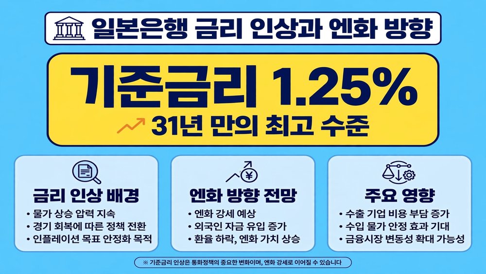 일본은행 금리 인상과 엔화 방향
